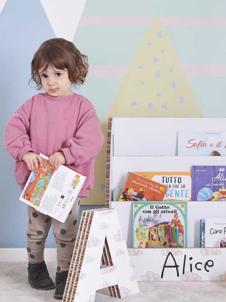 Libreria montessori personalizzata - Nuvole rosa