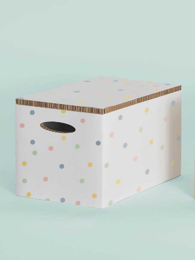 Scatola giochi pois colori pastello - Pois colori misti