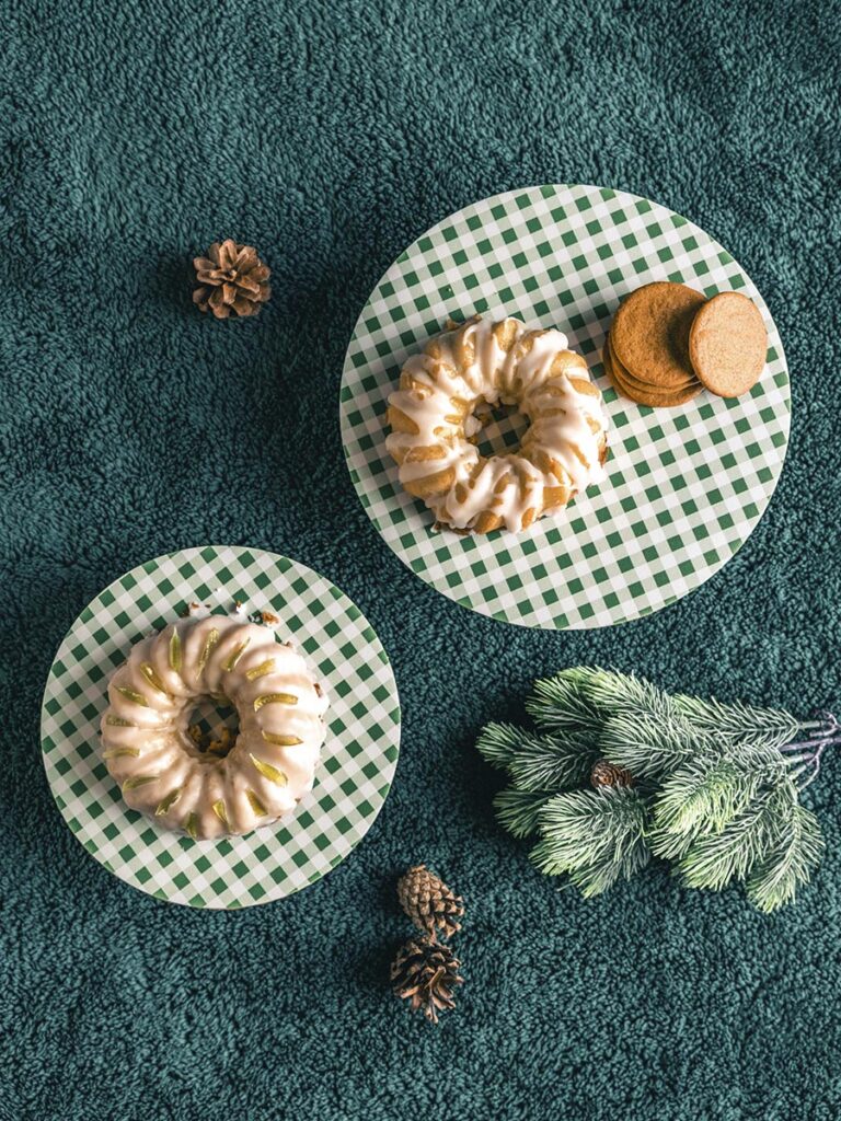 Alzatine quadretti verdi set 2 pz