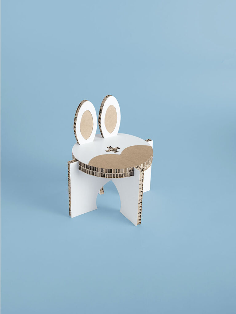 Sgabello bunny - Bianco