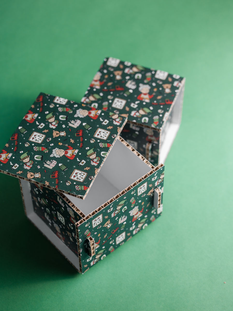 Scatole cubo verde Mamma Natale set 2 pz