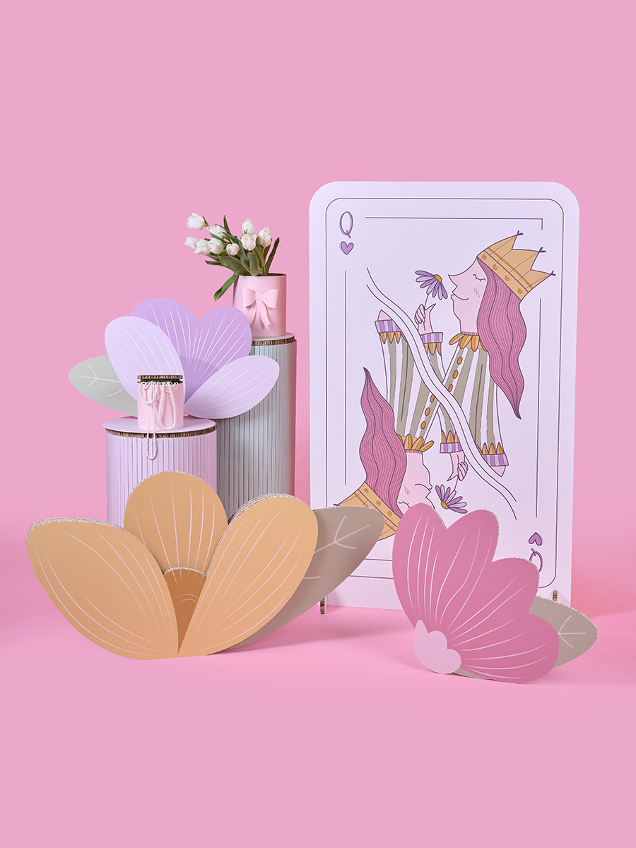 Fiori giganti sagomati 3 pz