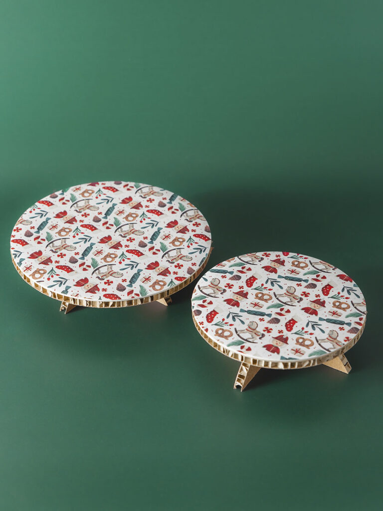 Alzatine Villaggio di Natale set 2 pz