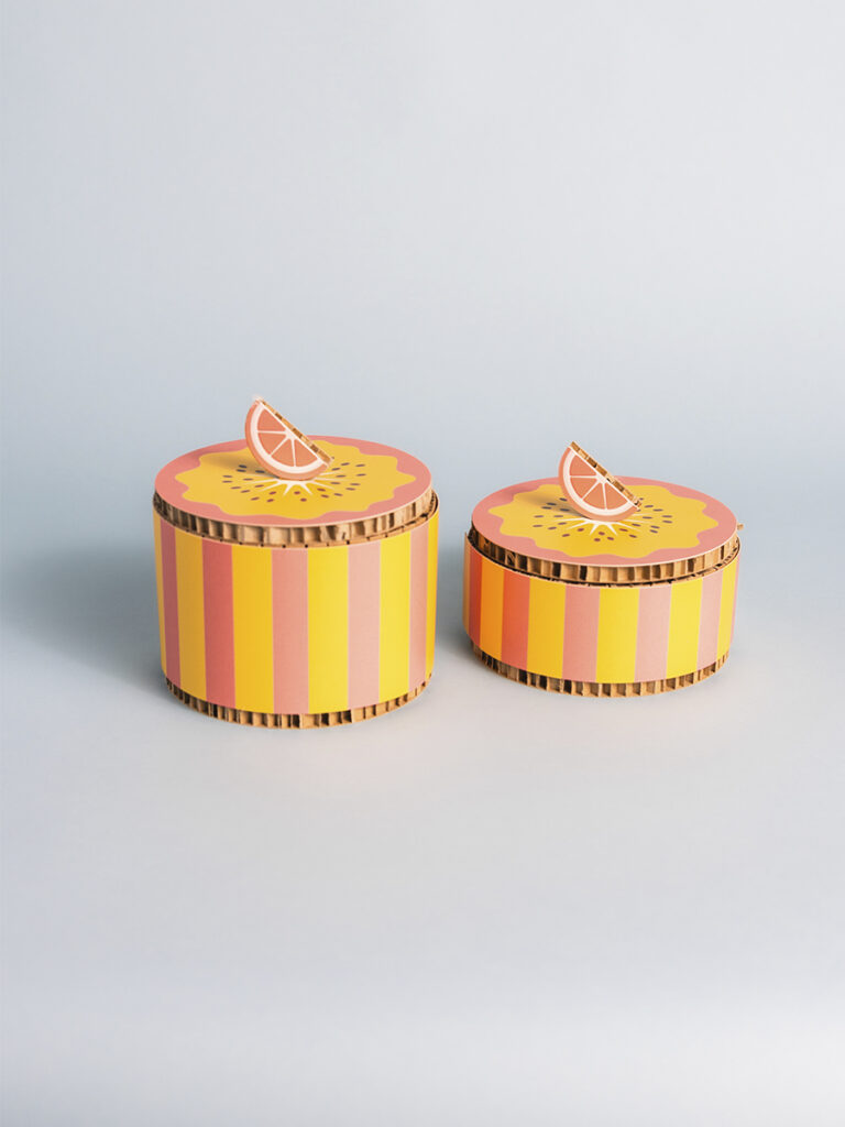 Box sorbetto rosa pompelmo e giallo limone set 2 pz