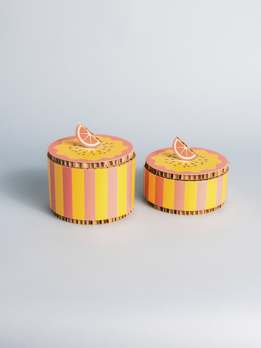Box sorbetto rosa pompelmo e giallo limone set 2 pz