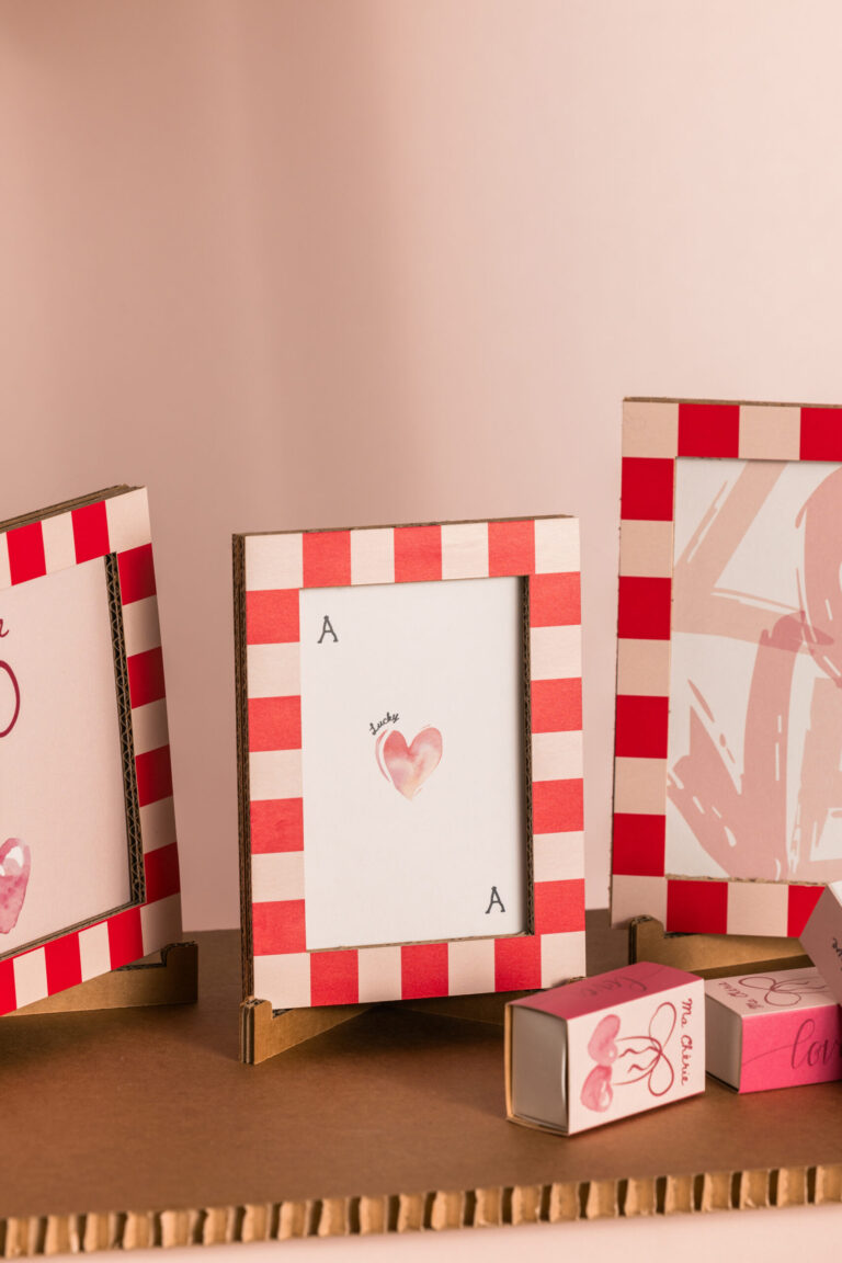 Cornice Porta foto rosa e rossa set 3 pz