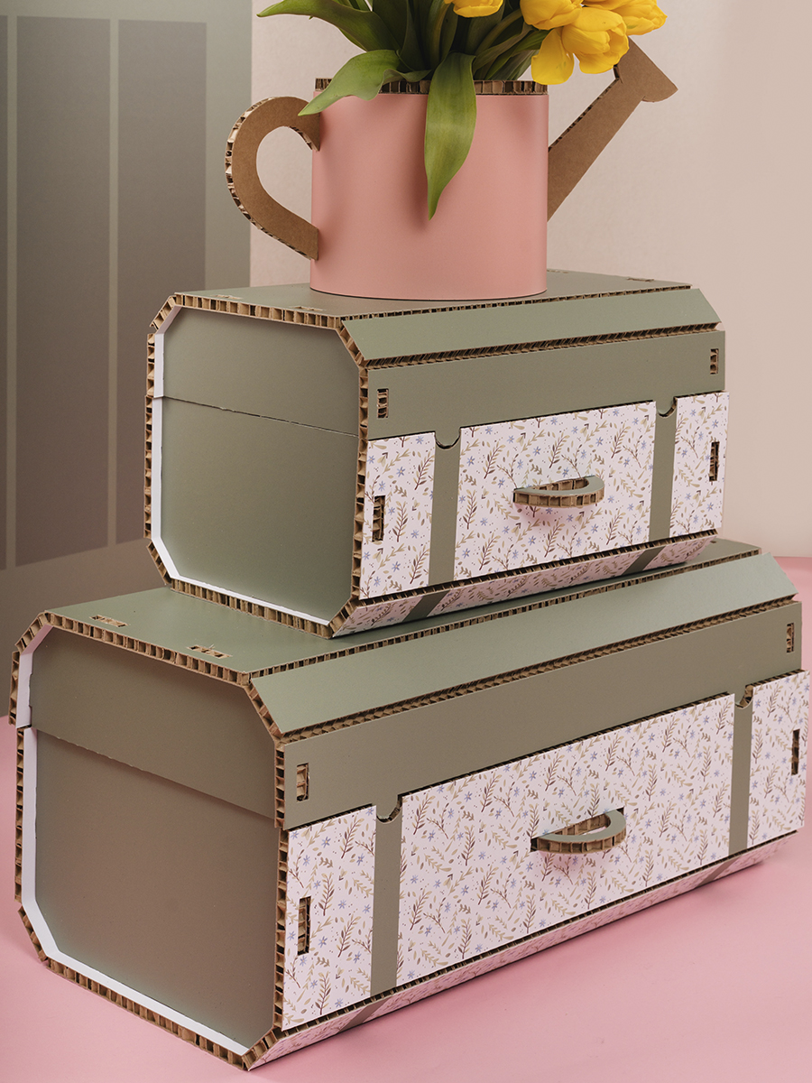 Set n. 2 Bauli primaverili decorativi