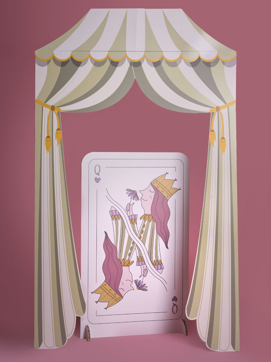 Pannello carta regina di cuori Illustrato