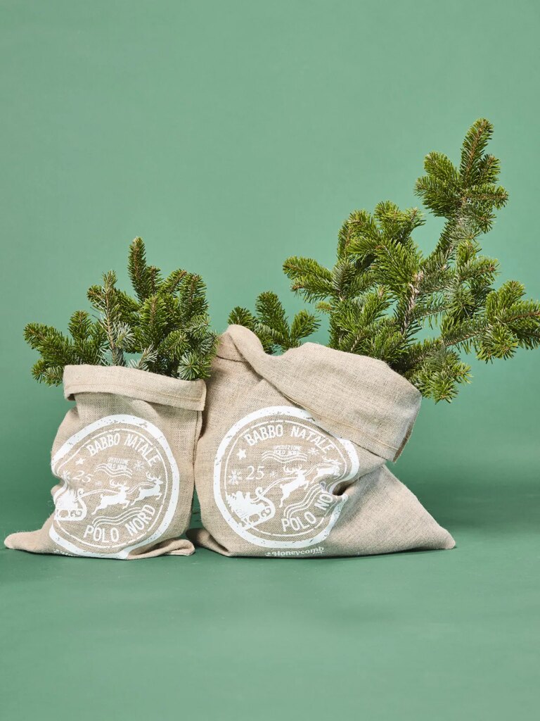 Sacchi Iuta di Babbo Natale set 2 pz