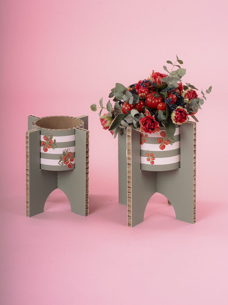 Coprivaso con alzavaso pomodori set 2 pz