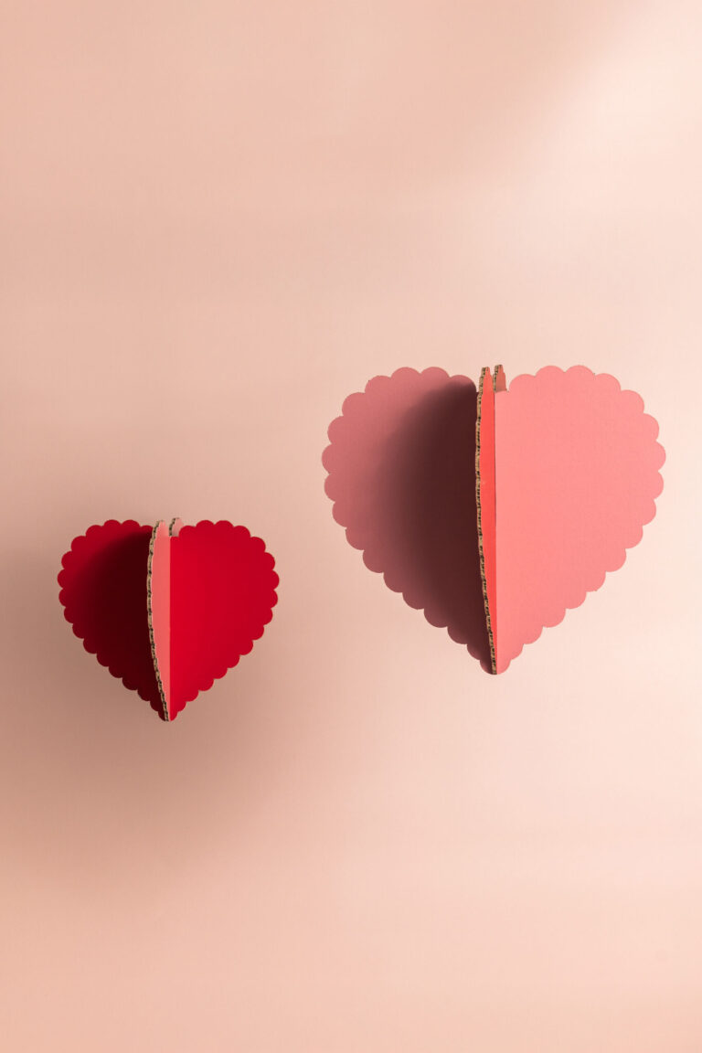 Cuore 3d rosso e rosa