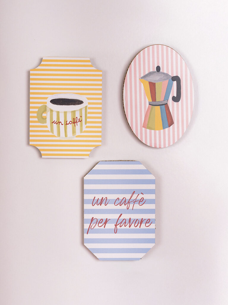 Quadretti "tazzina di caffè" set 3 pz