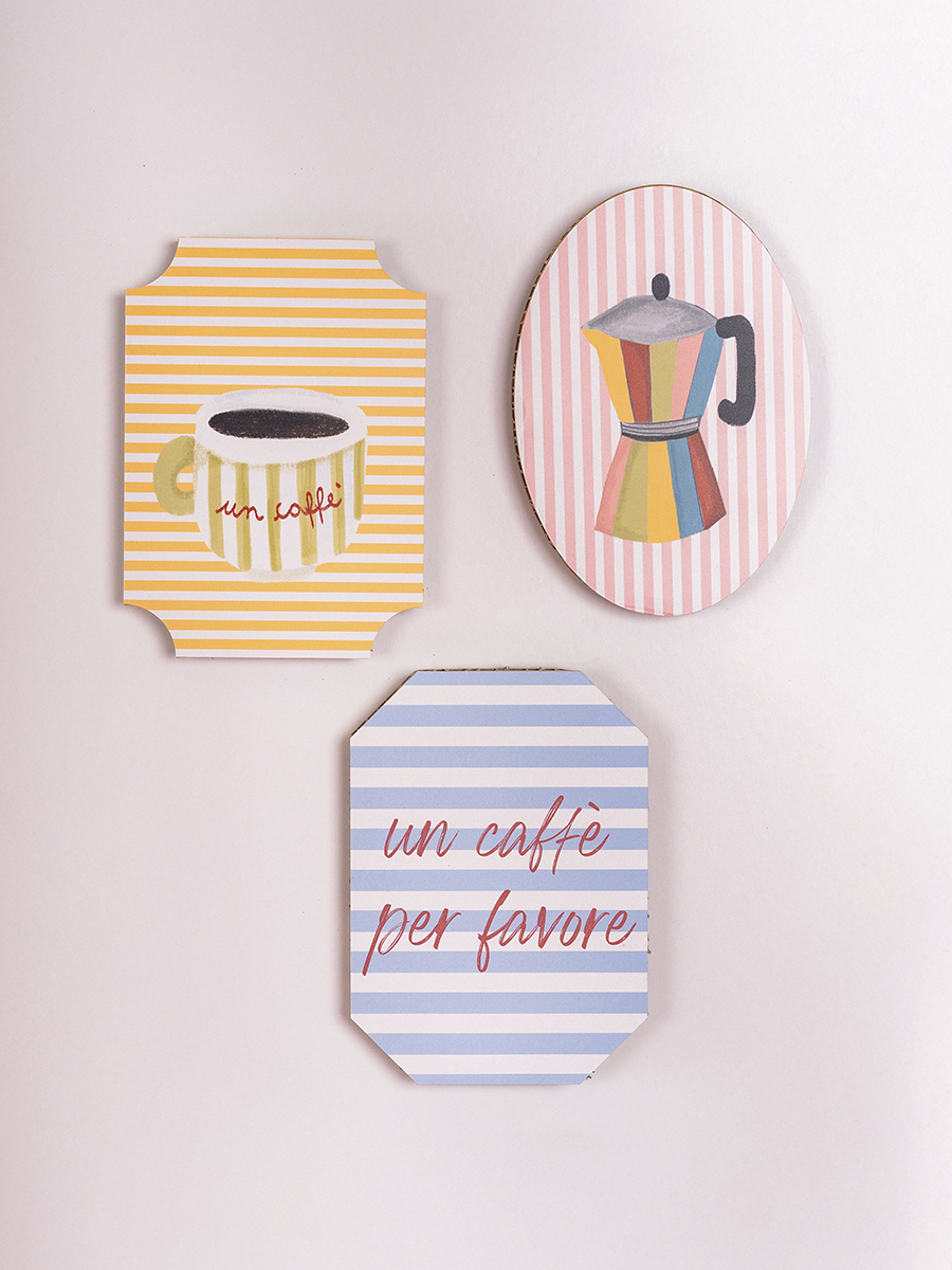 Quadretti "tazzina di caffè" set 3 pz