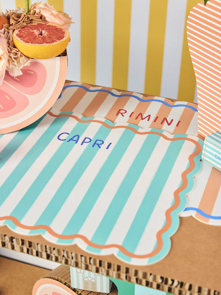 Tovagliette personalizzabili righe Azzurre e righe Arancio 2 PZ