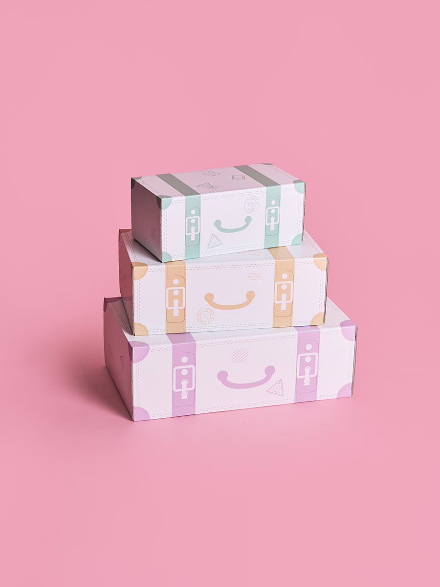 Valigie decorative colori pastello set 3 pz