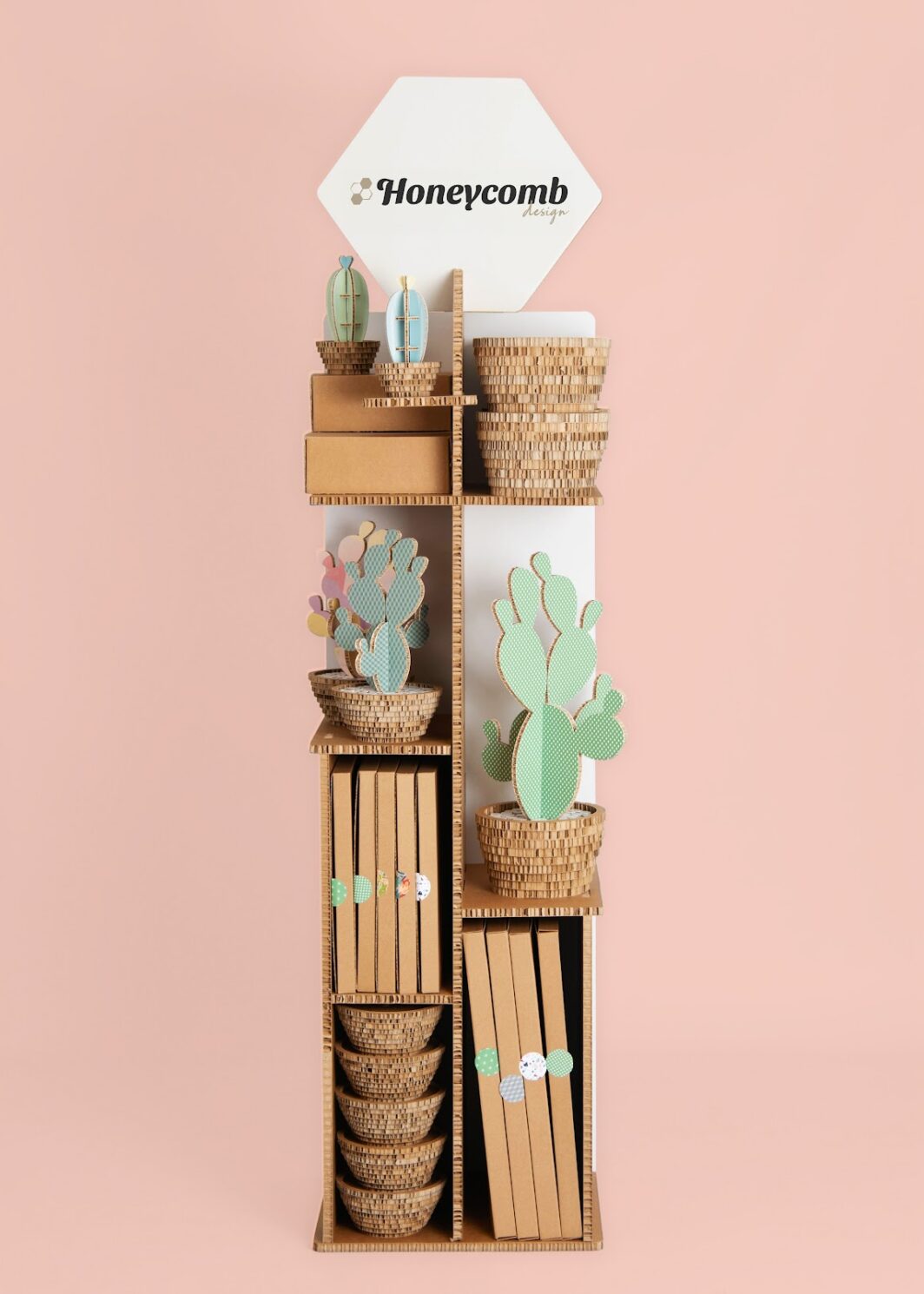Espositore Cactus Honeycomb Pieno in cartone alveolare Honeycomb Design