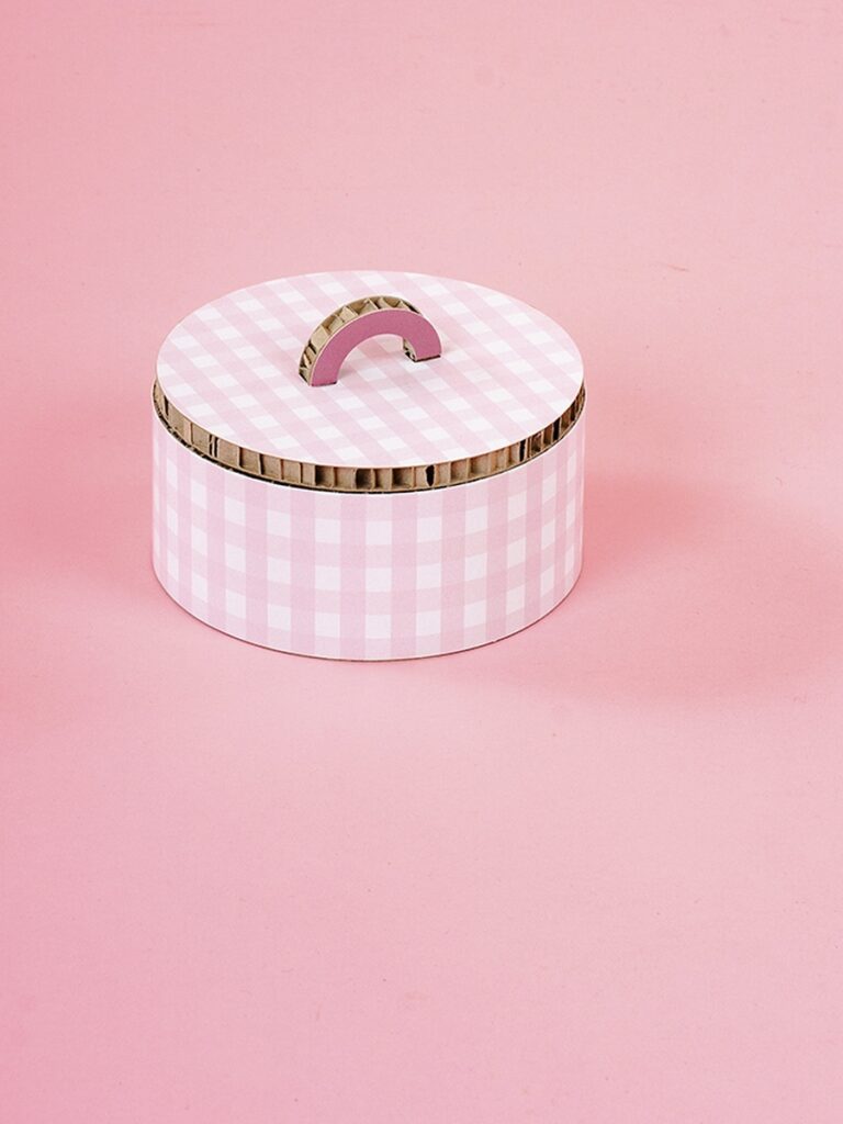 Box quadretti rosa e bianca piccola