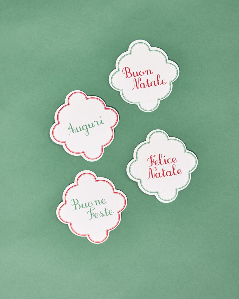 Biglietti fermapacchi "Auguri Natalizi" set 12 pz