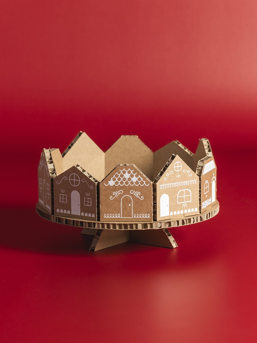 Alzata gingerbread in cartone alveolare Natale - Honeycomb Design