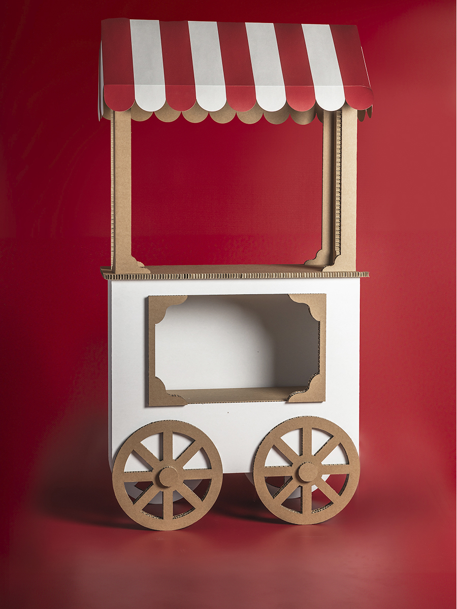 Carretto dei dolci in cartone alveolare Honeycomb Design still life
