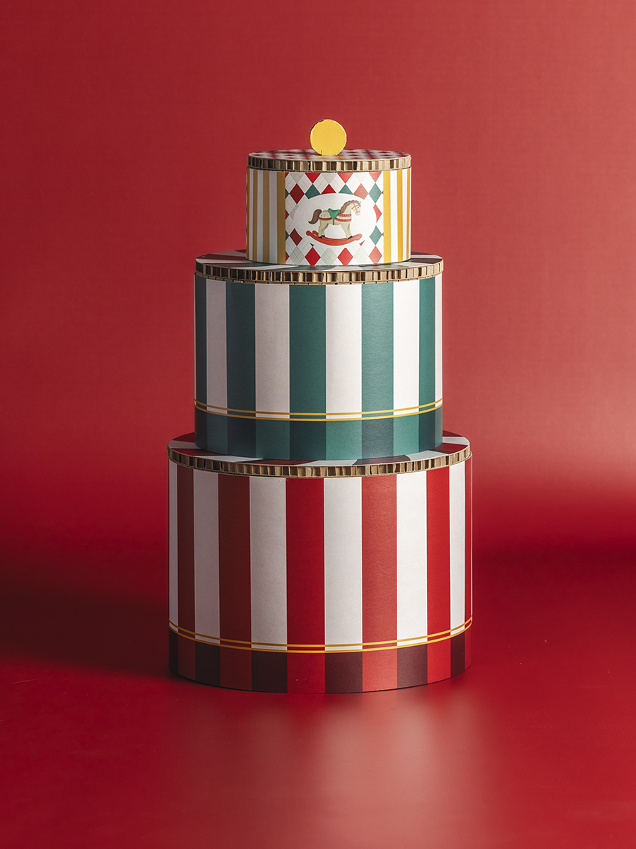 Set Box Circo 3 pezzi in cartone alveolare collezione Natale Honeycomb Design